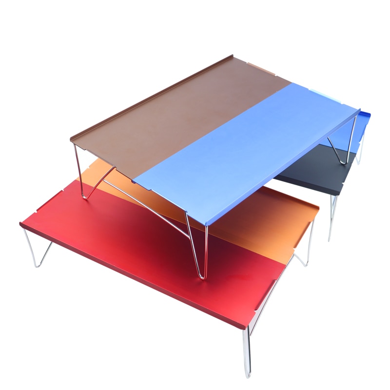 2PCS Mini Table Durable and Strong Easy to Carry Camping and Travel Table Aluminum