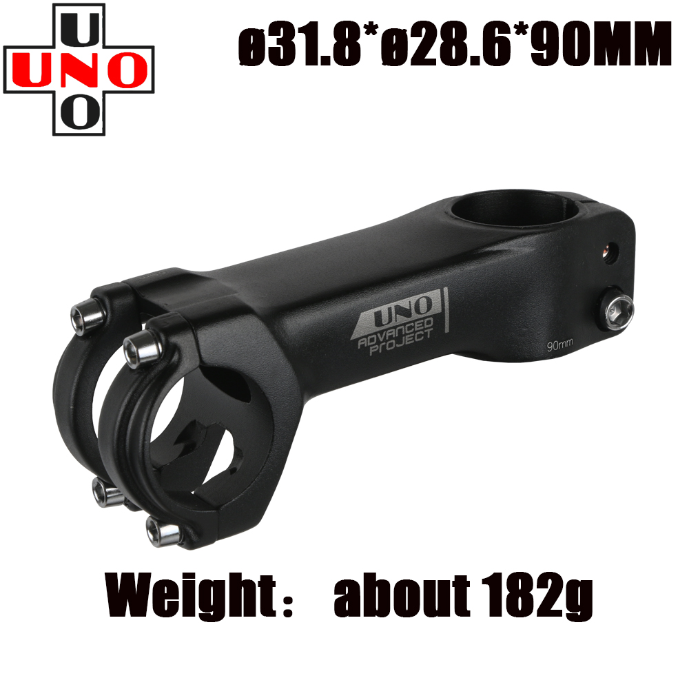 Uno cykelstam ultralätt racercykelstam gaffel -7 grader 28.6mm 31.8mm 70/80/90/100/110/120mm mountainbike cykel kalloy: Röd