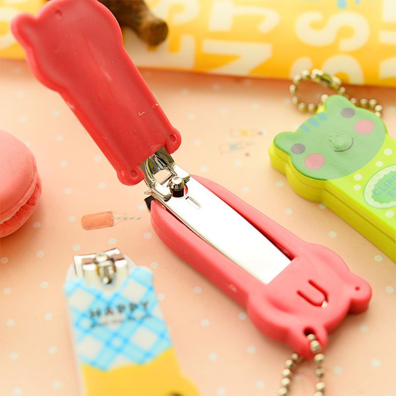 Mini Nail Clippers Pedicure Manicure Trimmer Cutter Lovely Cartoon Animal Shape Plastic Comfort Grip Handled Scissor