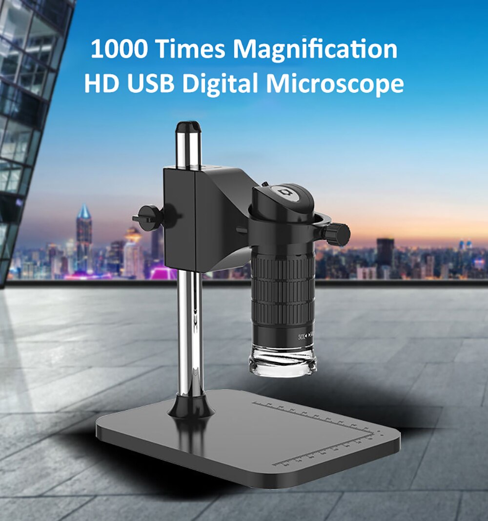 Handheld USB Digital Microscope 500X 1000X 2MP Electronic Endoscope Adjustable 8 LED Magnifier Camera Microscope with Stand
