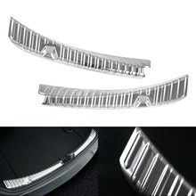 2pcs Steel Trunk Silver Bumper Protector Plate Stainless Steel Cover Sill Rear For Tesla Model 3 Rustproof