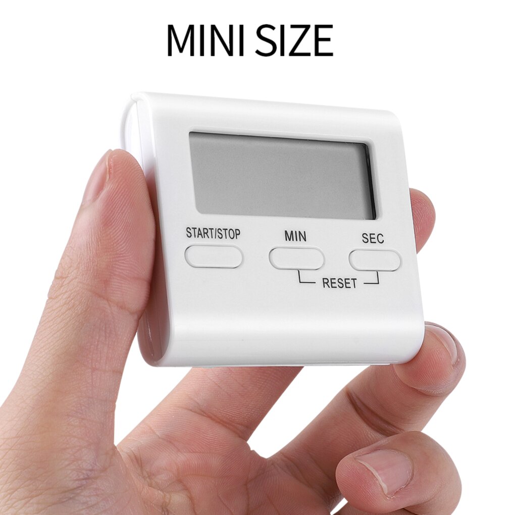 Digital Screen Kitchen Timer LCD Display Digital Timer Square Cooking Count Up Countdown Alarm Clock Sleep Stopwatch Clock