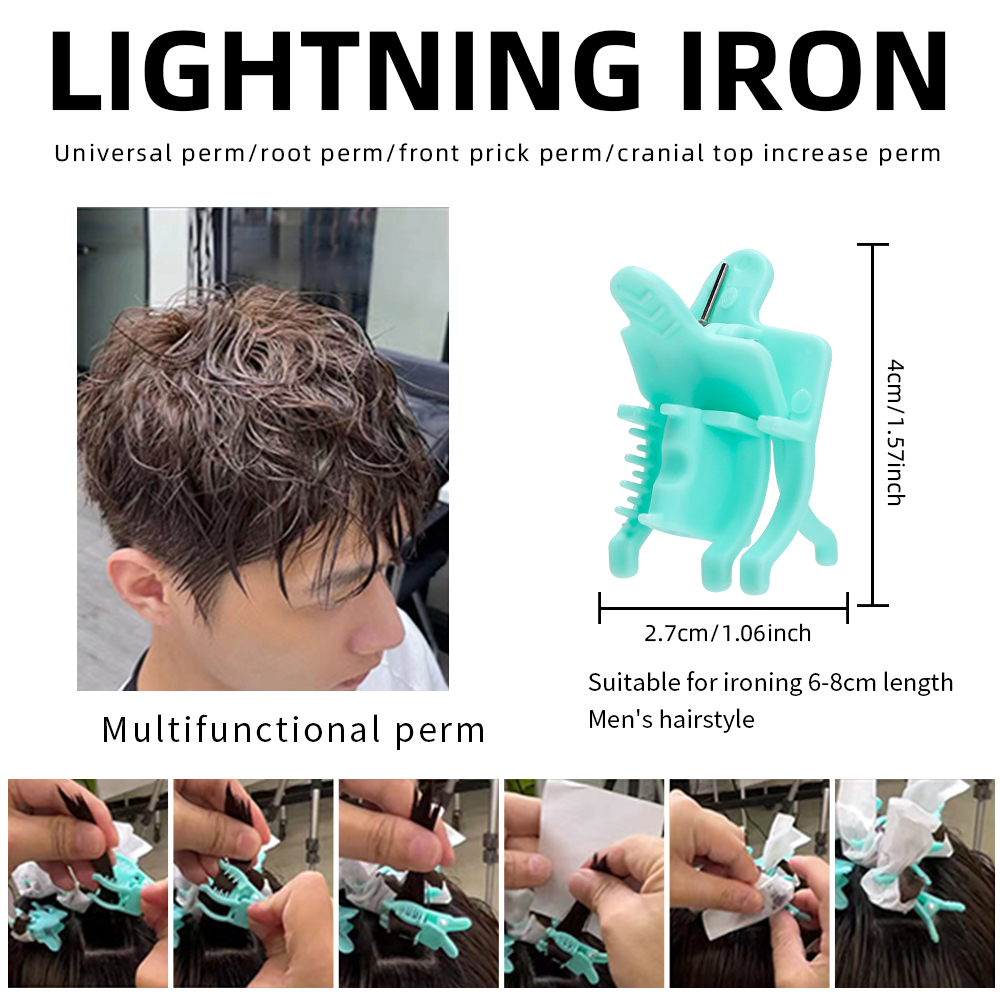 25Pcs Reusable Hair Perm Clips for Men Curl Styling Hook Loop Hair Rollers Barbershop Tools Short Hair Perming Accessory