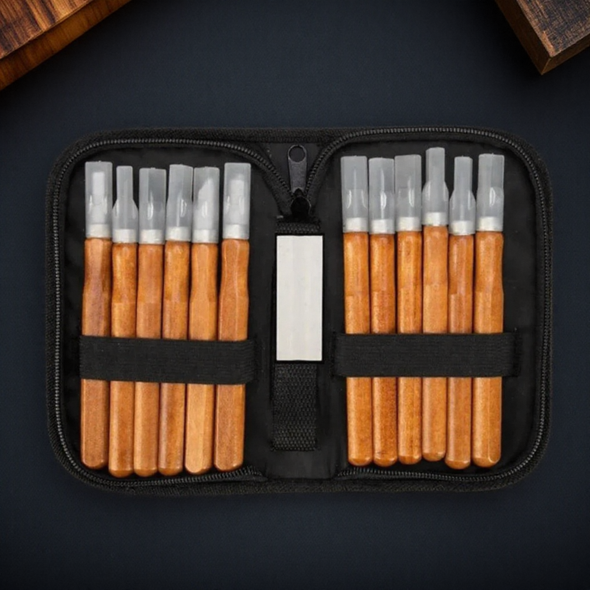 STONEGO Juego de Herramientas de cincel para tallar madera, cuchillo de oliva para grabado en madera, Kit de herramientas para tallar artesanal: Verde, púrpura