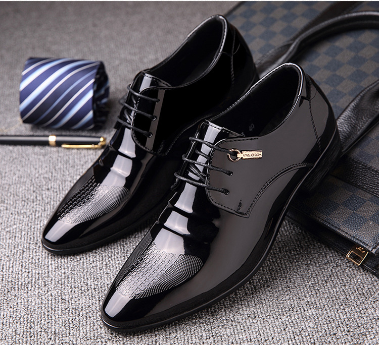 Business man shoes dress shoes for man Official casual shoe for gentleman Patent upper lace up shoe zy319