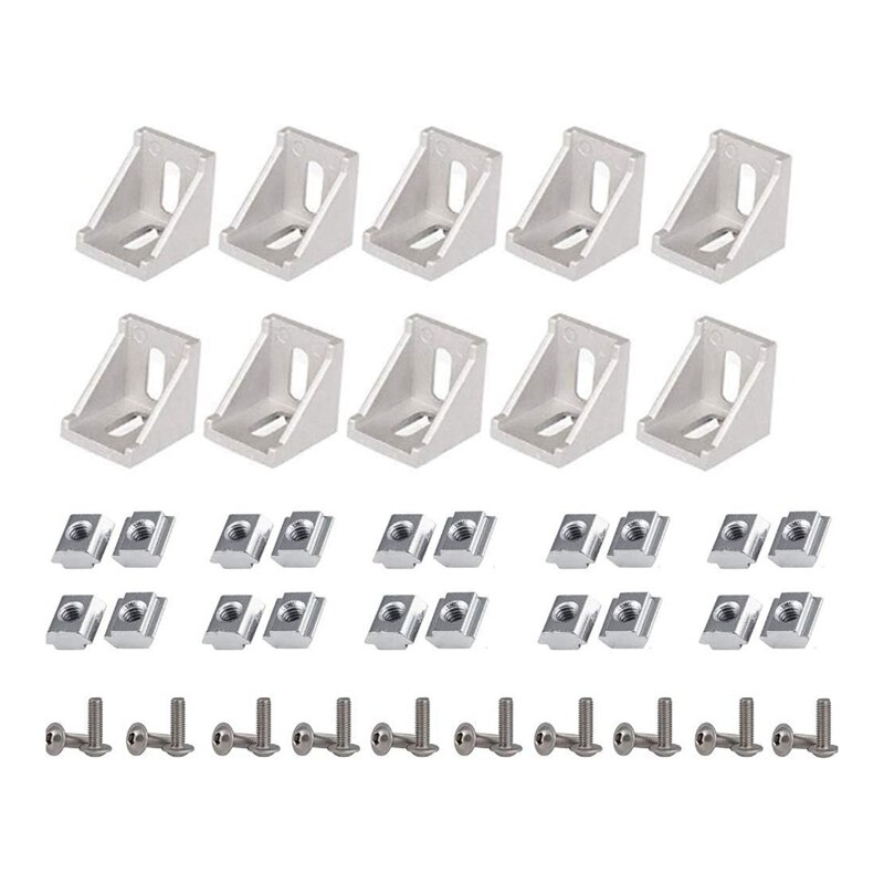 50 stk hjørnebrakett serie aluminium profil koblingssett for 6mm spor aluminium profil tilbehør: Default Title