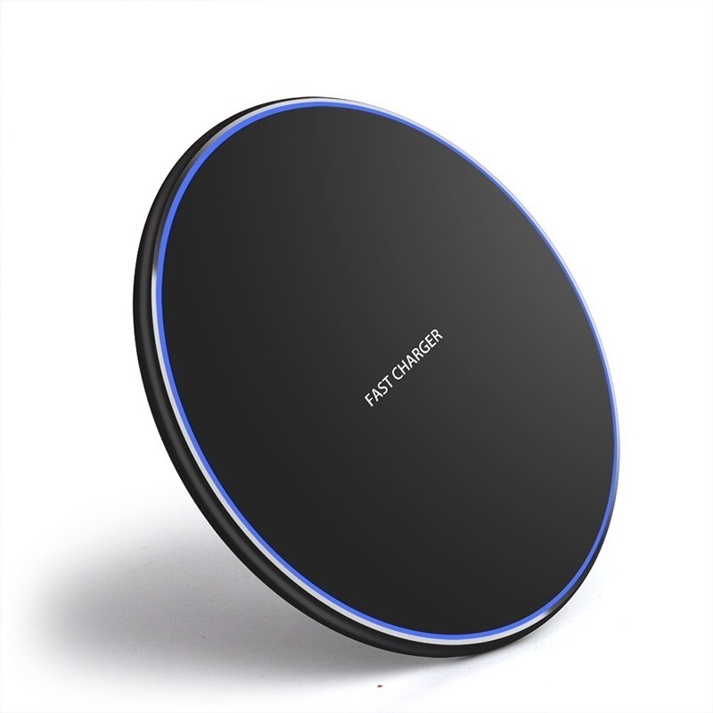 Qi Wireless Charger Pad For iPhone 11 Pro XS MAX XR X 10W Fast Charge Wireless Charging For Samsung S20 Note 20 Ultra S10 Plus: Black - Black