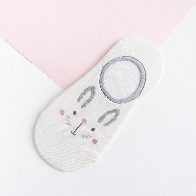 Karikatur Katze Fuchs Socken Nette Ebene Druck Frauen Socken Sommer Lustige Kurze Socken Damen Baumwolle Socke Mädchen PD0161: 3