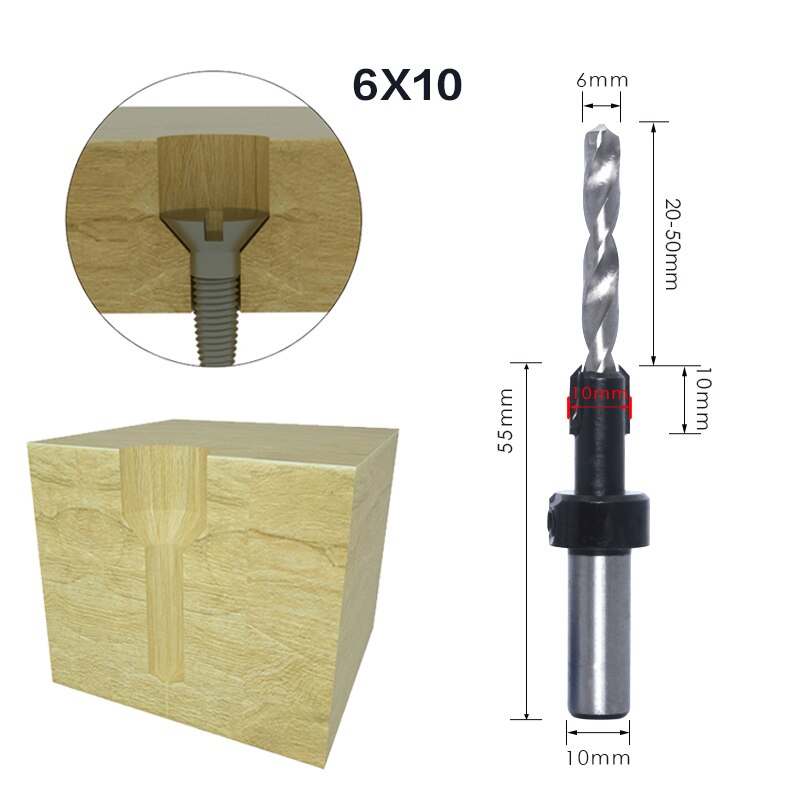 1Pcs 8Mm 10Mm Shank Hss Houtbewerking Countersink Router Bit Set Tapeinduithalerset Remon Sloop Voor Hout Frezen cutter