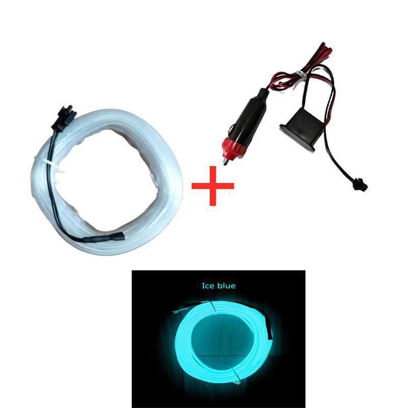 2M Auto Innen Dekorative Lampen Streifen Atmosphäbetreffend Lampe Kaltes Licht Dekorative Armaturenbrett Konsole Auto LED Umgebungs Lichter Adapter: Kaltes Weiß