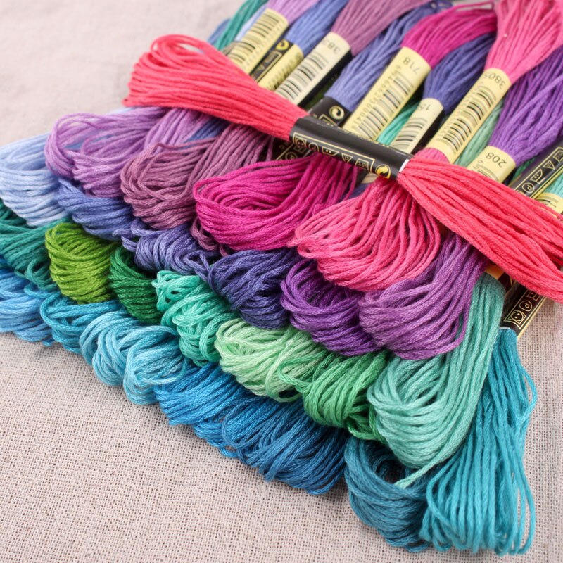 24/36/50 pcs Random Color embroidery DIY Silk Line Branch Threads Similar Thread Floss Skein Cross Stitch Thread