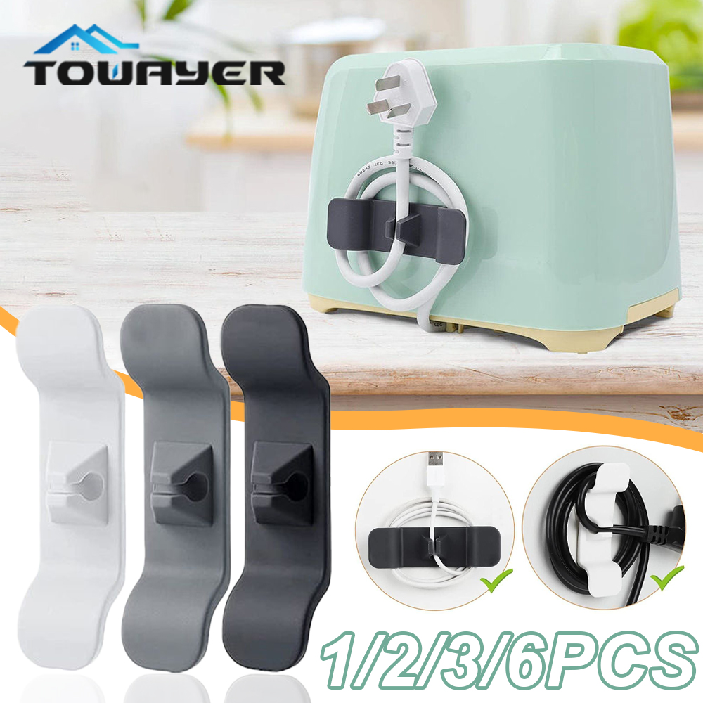 Ganchos para envolver cables, organizador de cables con Clip, protección de bobinado de cables para electrodomésticos, enrollador de cables para electrodomésticos, 1/6 Uds.