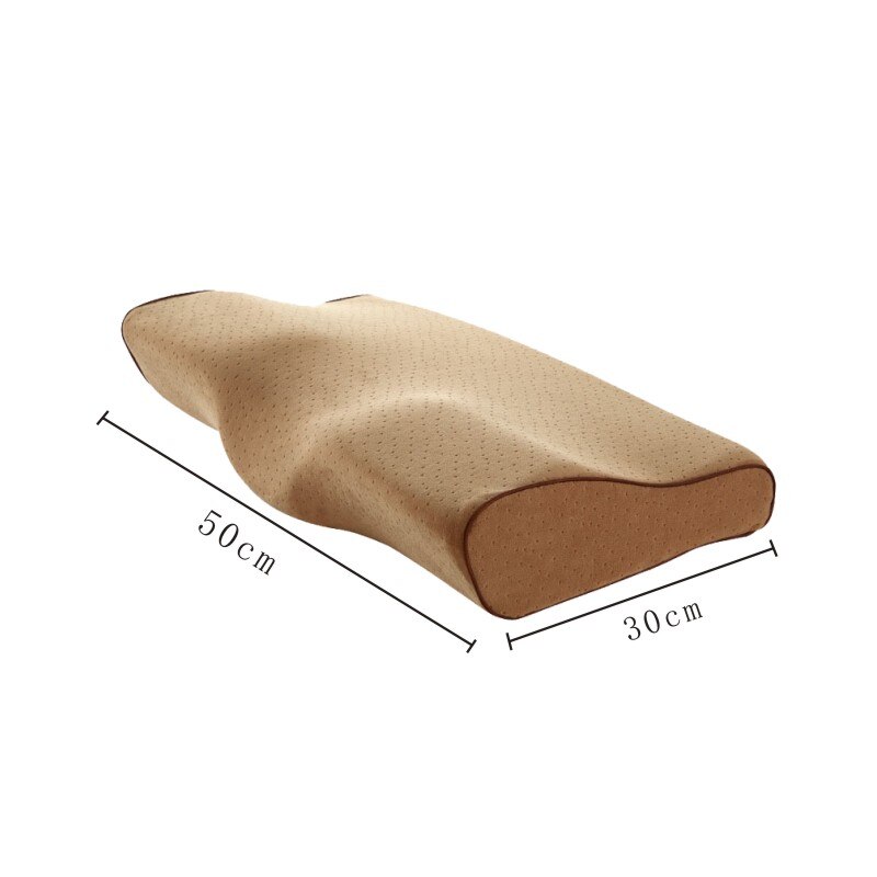 1 stk relax cervikal sundhedspleje puder kontureret ortopædisk memory skum pude til nakkesmerter cervikale puder memory puder: Kaffe 50 x 30 x 10cm