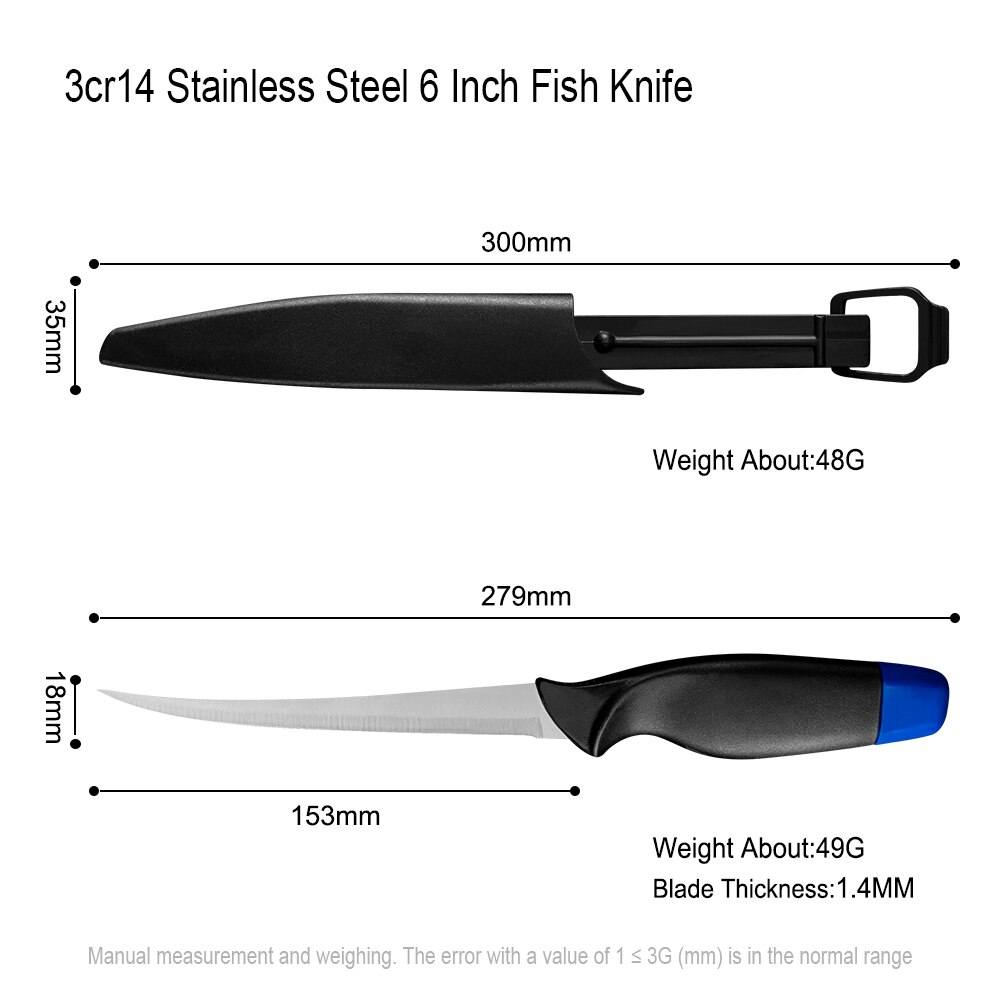 Couteau à désosser incurvé de 6 pouces couteau à filet d&#39;extérieur avec étui de protection couteau tranchant en acier inoxydable 3cr14 viande poisson volaille outils