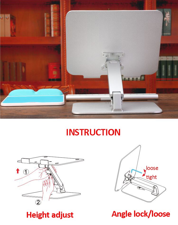 DL-JK10 height adjustable aluminum laptop desk stand monitor mount pad desk support Led bracket