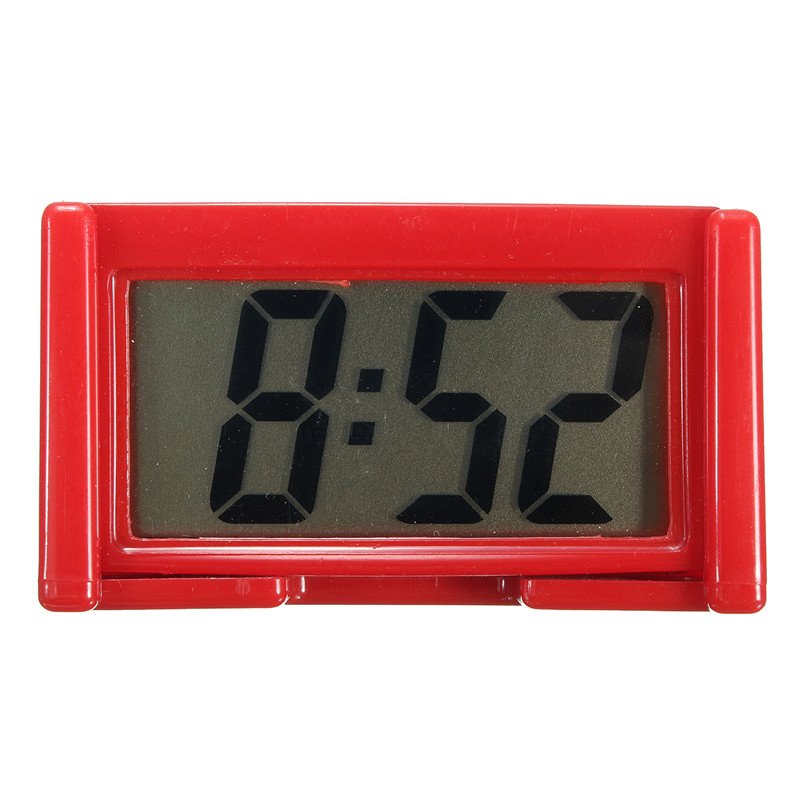 Mini Auto Digitale Klok Auto Accessoires Auto Klokken Auto Elektronische Klok Lcd Horloge Klok Geschikt Voor Auto Interieur Versieren: red