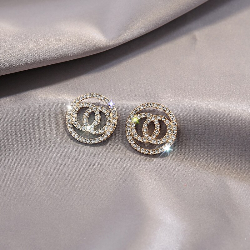 Rhinestone Geometrische Stud Oorbellen Voor Vrouwen Meisjes Bijoux Cirkel Earring Partij Sieraden Gold Trendy Oorbellen: 66132