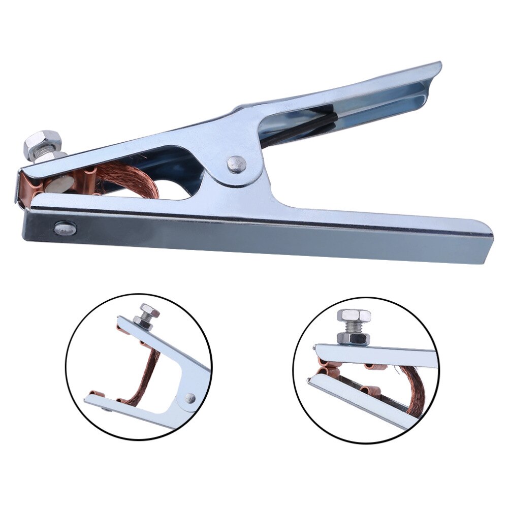 Practical 300A Grounding Welding Manual Welders Arc Earth Chrome-Plated Cable Clip Electrical Clamp Copper Gripping