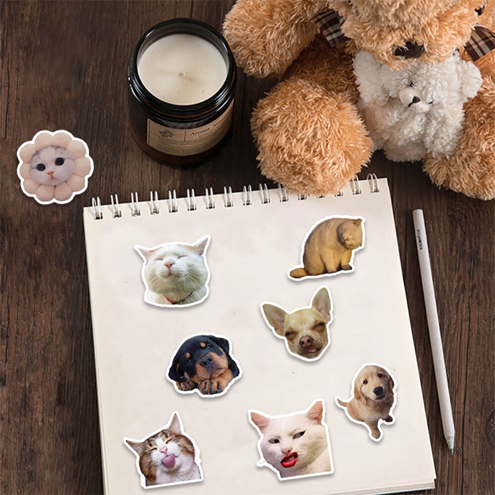 10/30/50PCS Funny Dog Cat Graffiti Stickers DIY Car Guitar Motorcycle Luggage Suitcase Classic Toy Decal Joke Sticker for Kid