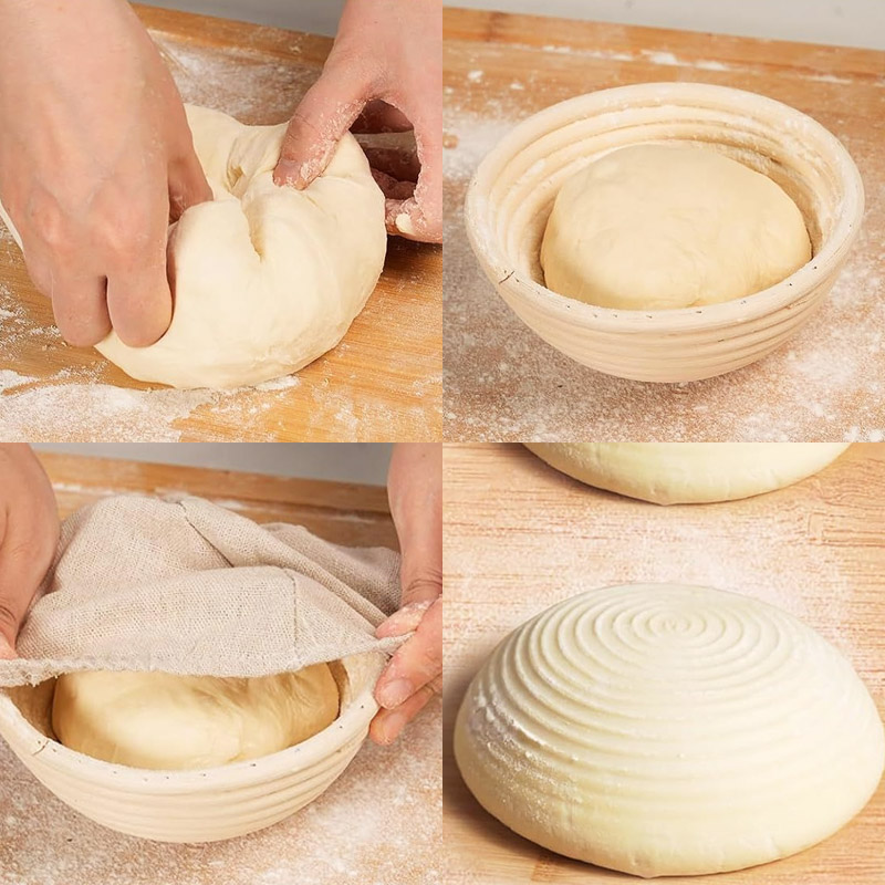 Cesta de fermentación de pan de fermentación europea, resistente al ratán Natural, suministros para hornear de masa fermentada DIY, cesta de mimbre para el hogar