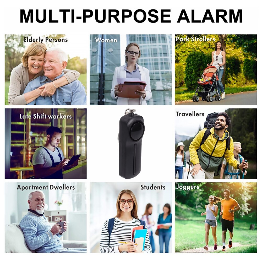 130dB Emergency Alarm Personal Alarm Sound Alarm with LED Light