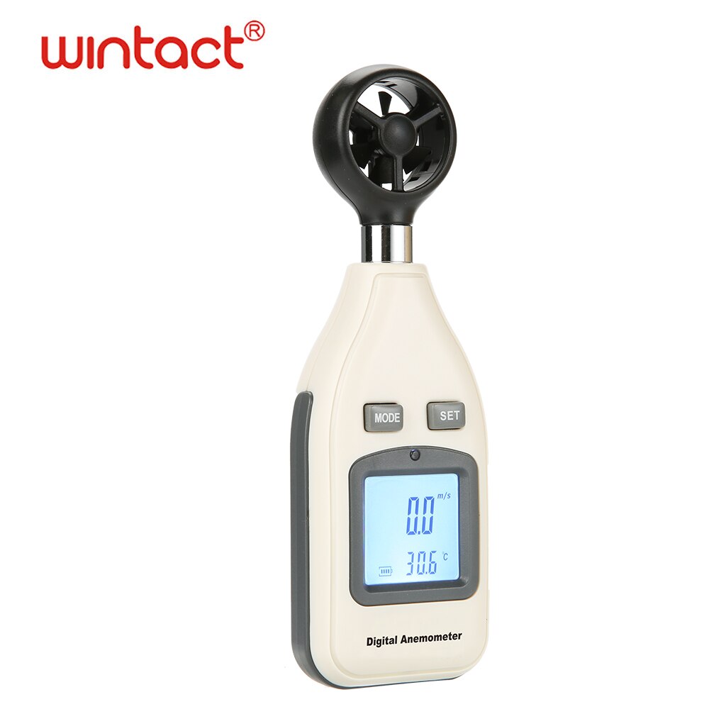 Digital Air Wind Meter Anemometer, Handheld Thermometer Tester, temperatuur En Gevoelstemperatuur Met Backlight En Max/Min