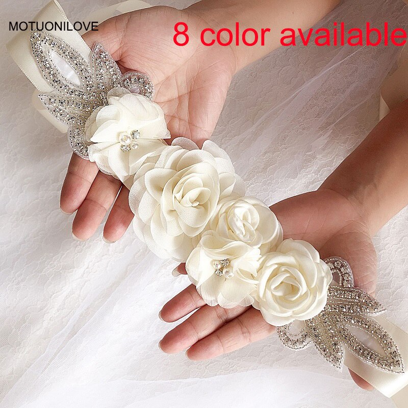 Cinturón de Flores de 8 colores, accesorios del vestido de novia Flores para cinturón, Ceinture Mariage