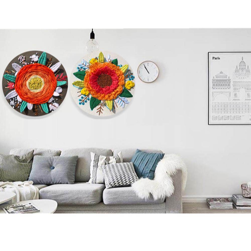 5pcs Handmade Embroidery Kit 3d Floral Flower Bouquet Cross Stitch Wedding For Beginner