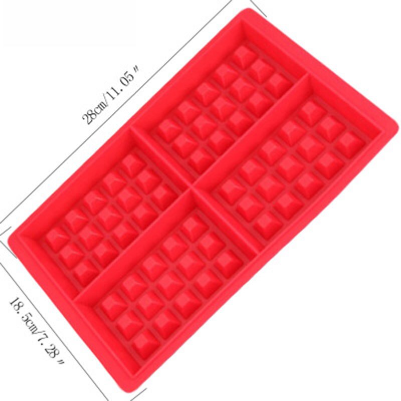 Silikon vaffel moldbakeware diy sjokolade vaffel modle kjøkken matlaging kakeprodusenter verktøy kjøkken tilbehør: 4 rektangel