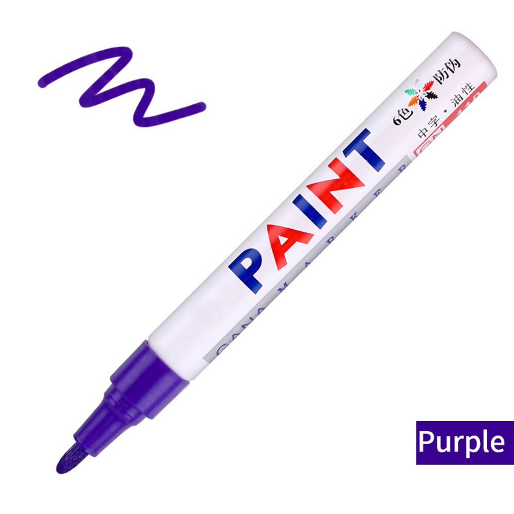 Marqueur réparation mur pinceau inodore Non toxique marqueur Permanent stylo pour carrelage sol et pneu approprié voiture peinture stylo: VIOLET