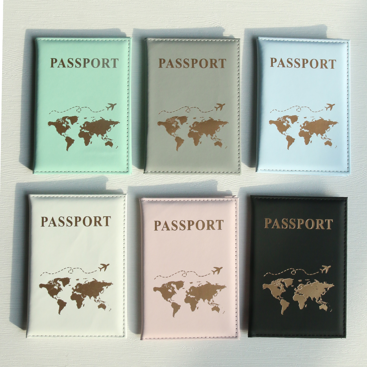 Reisepasshülle mit Weltkarte, Reisepasshülle, Organizer, schützendes Kartenetui, Ausweis, Dokument, Reisepass, Brieftasche, Kreditkartenetui