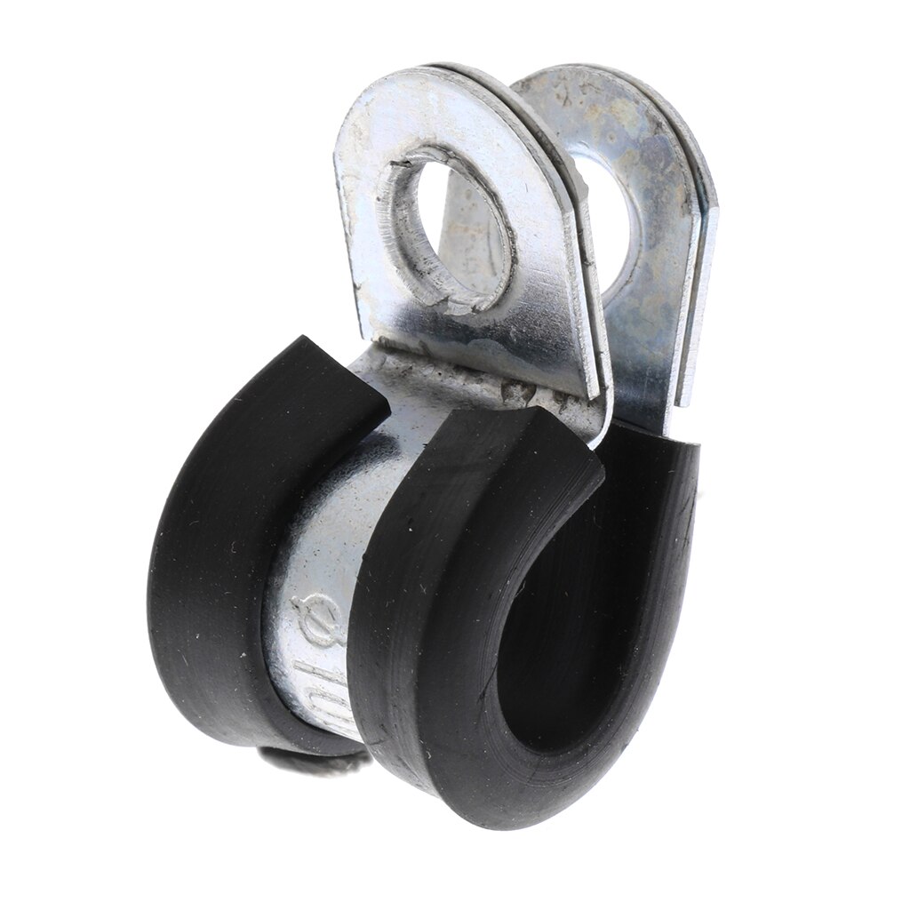 10Pcs 3/8'' (10mm) Cable Clamp, Rubber Cushioned Insulated Clamps, Stainless Steel Wire Clamps