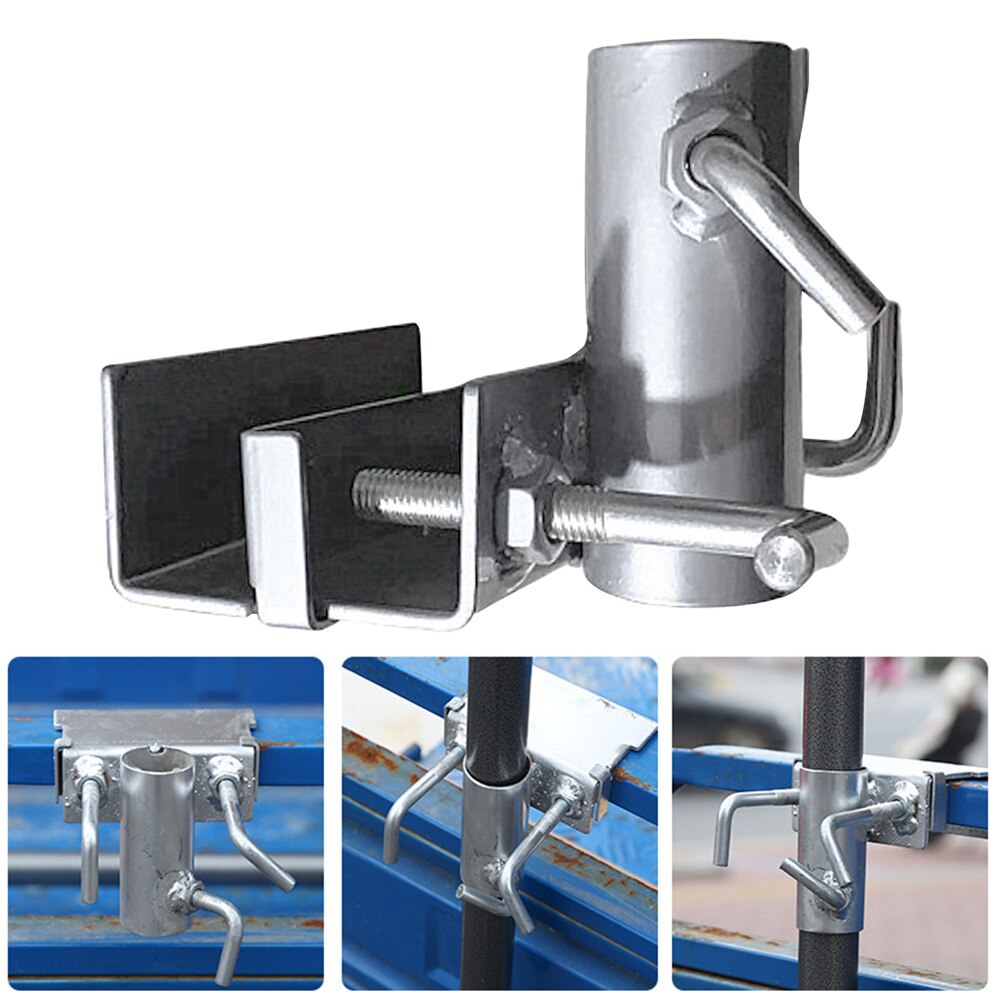 Metalen balkon stabiele waterdichte parasolstandaard terras strand regenkleding buiten tuin parasol vaste clip binnenplaats zware kwaliteit