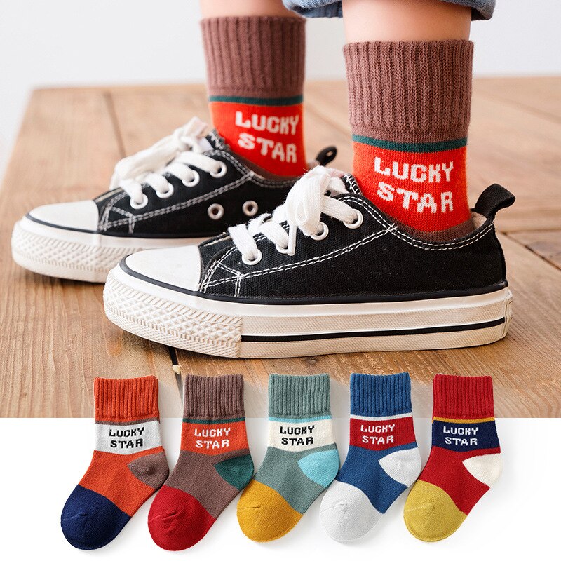 5 Paare/los Baumwolle freundlicher Socken Baby Junge Mädchen Socken Herz aufbringen Buchstaben Baby Socken Für Kleinkind freundlicher Frühling Herbst socken