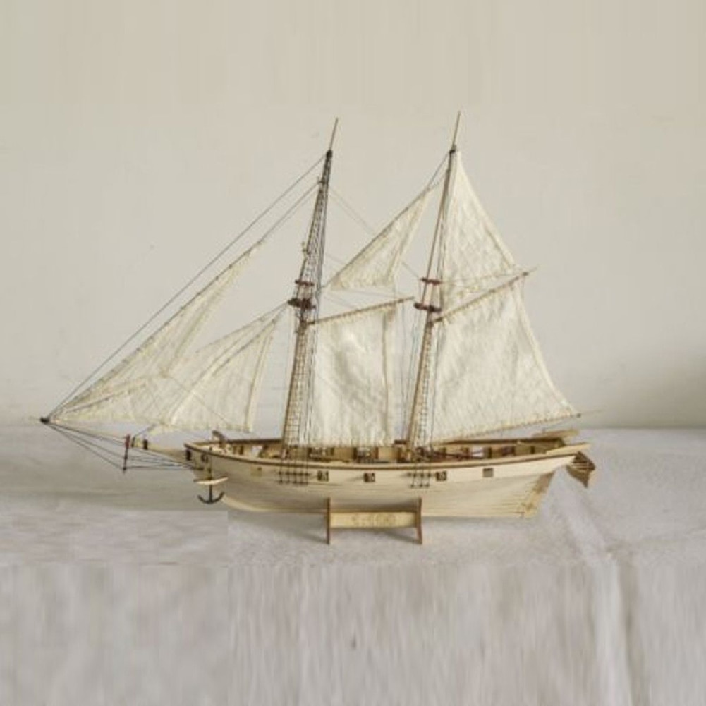 1:100 schaal mini houten zeilboot schip kit boot speelgoed diy model decoratie uitstekend decoratief item