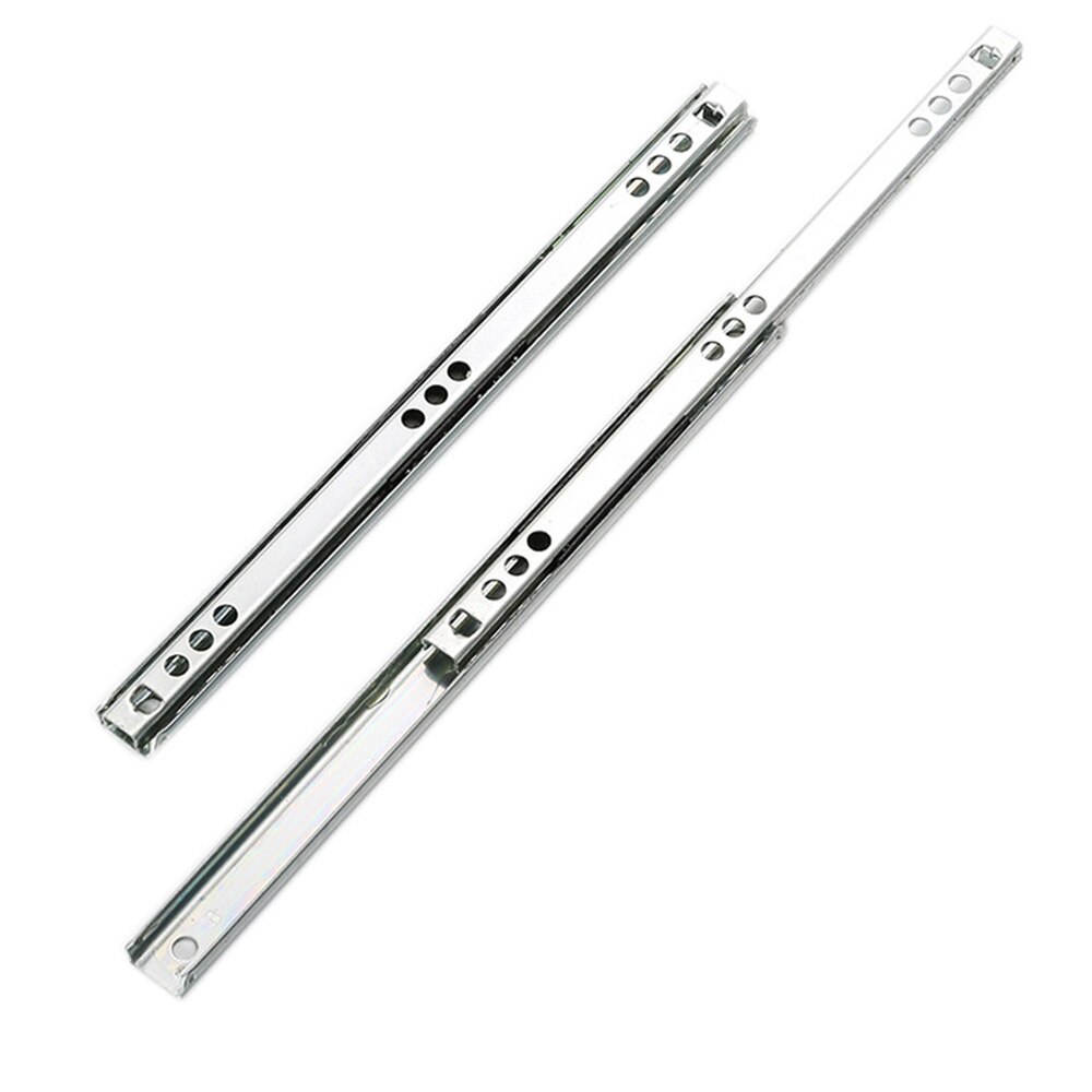 Runner Ball Bearing Drawer Cabinet Runner Guides Groove Slide Rail Steel DIY 1 Pair Guide Drawer Steel