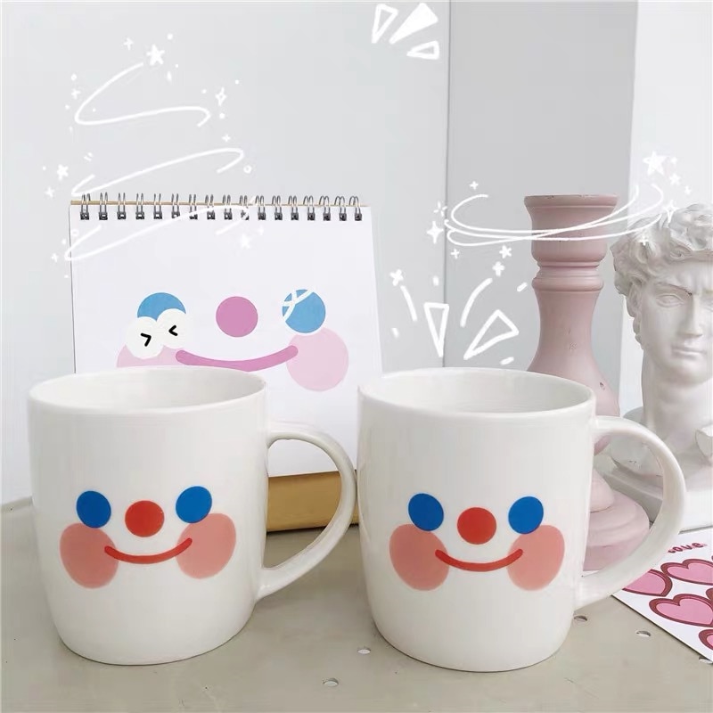 Cloud Smile Face Ceramic Mug Cartoon White Coffee Tea Milk Cups with Handle 320ML Novelty Birthday Mugs