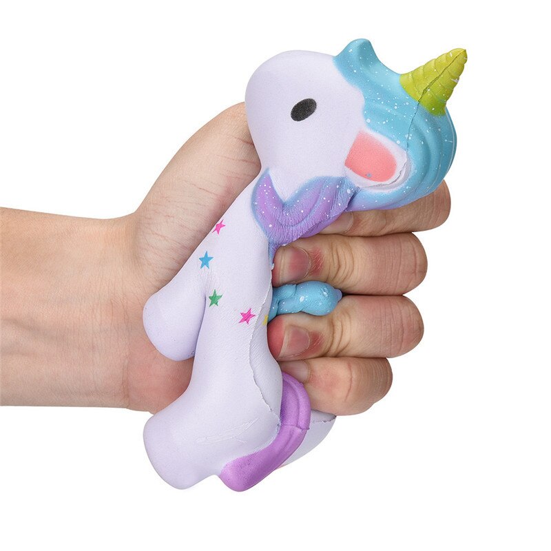 12.5cm tegneserie mini squishy farverig hest langsomt stigende indretning blødt legetøj til