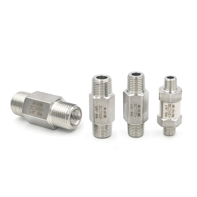 Male-Male BSP Threaded SS304 Stainless Steel Check Valves Gas Water Oil One-way Non Return Valve 1/8'' 1/4'' 3/8'' 1/2'' 3/4"