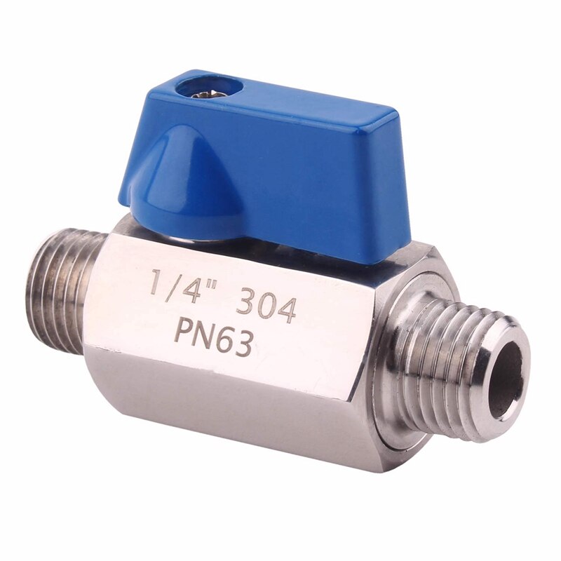 Stainless Steel Ball Valve - 1/4 Inch NPT Thread Male Small Mini Ball Valve (1/4inch Male&Male)