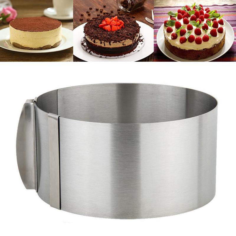 Cake Tools Stainless Steel Round Adjustable Extensible Ring Mousse Cake Cutter Household Cake Mold Kitchen Aid Baking Tool