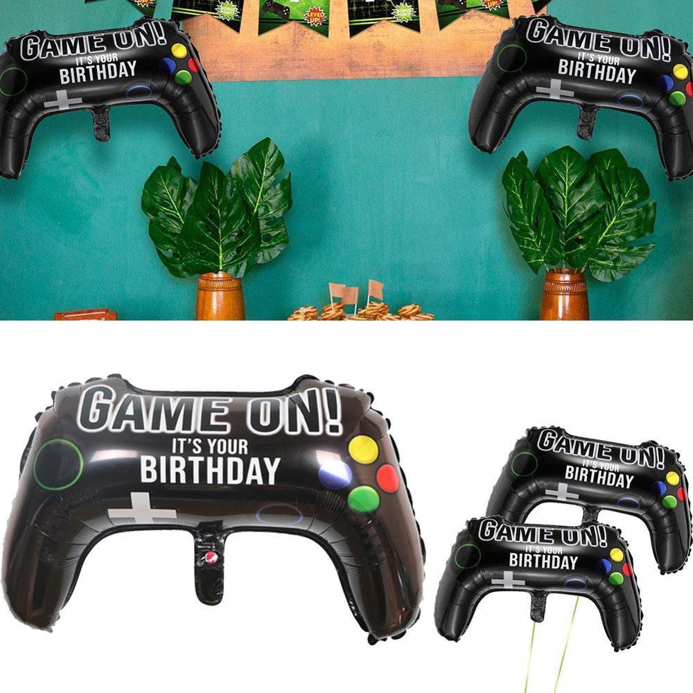 Video Game Controller Handle Shape Aluminum Foil Balloon Children's Party Birthday Venue Personality Party Decoration