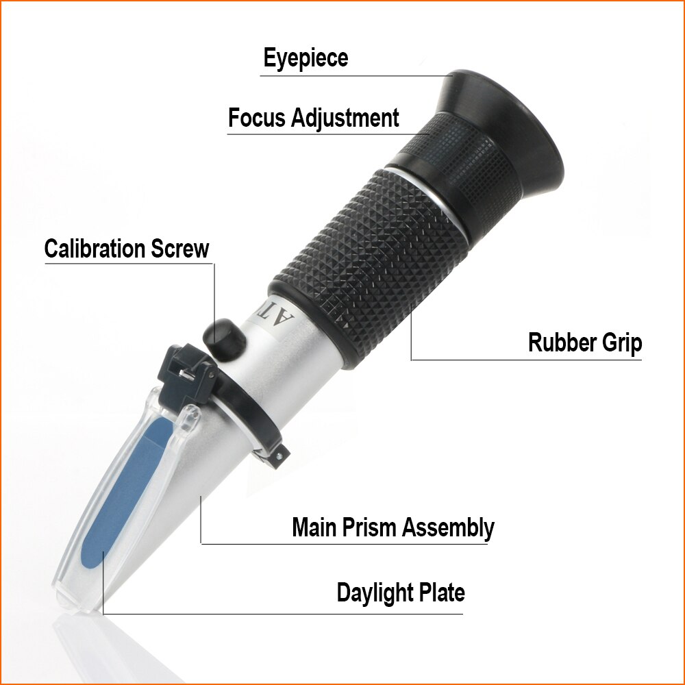 RZ Refractometer Sugar Meter 0-90% Brix RHB-90ATC Handheld Brewing Auto Refractometer Fruit Sauce Meter Sugar Refractomer