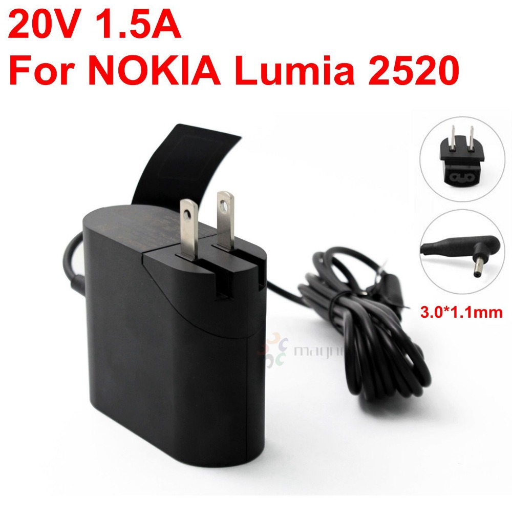 Original  us 20v 1.5a ac -300 adapterladdare för nokia lumia 2520 tablet 30w ac dc adapterladdare