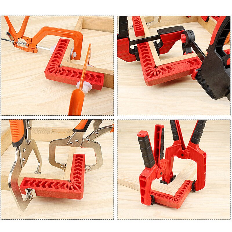 90 Degree Red Right Angle Auxiliary Locator 3 Inch Woodworking Tools Plastic Square Angle Ruler Holder Woodworking Tool