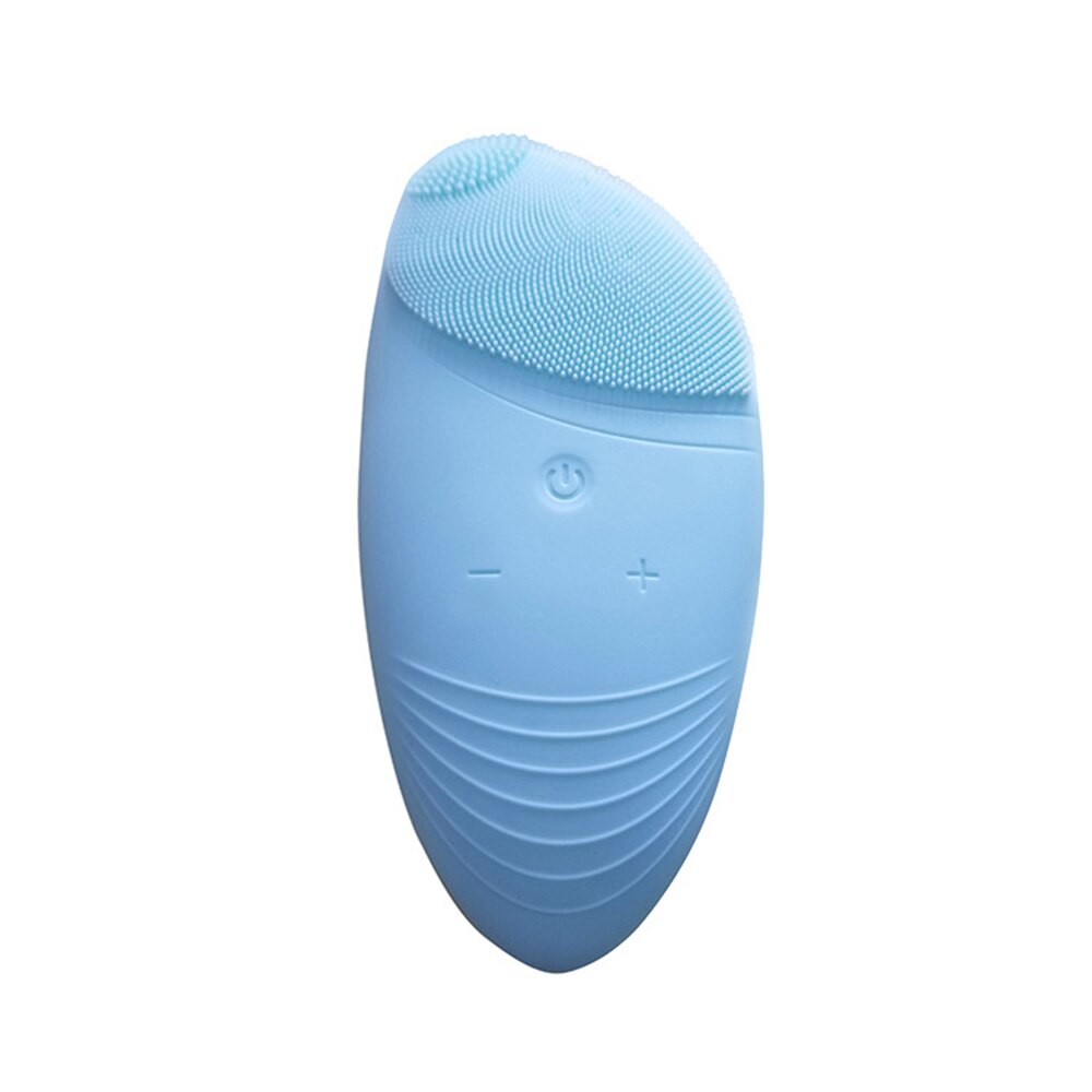 Ad ultrasuoni Elettrico di Vibrazione Del silicone Viso Spazzola di Pulizia Della Pelle di Rimozione di Comedone del Poro più pulito strumento di Pulizia di Massaggio: blu