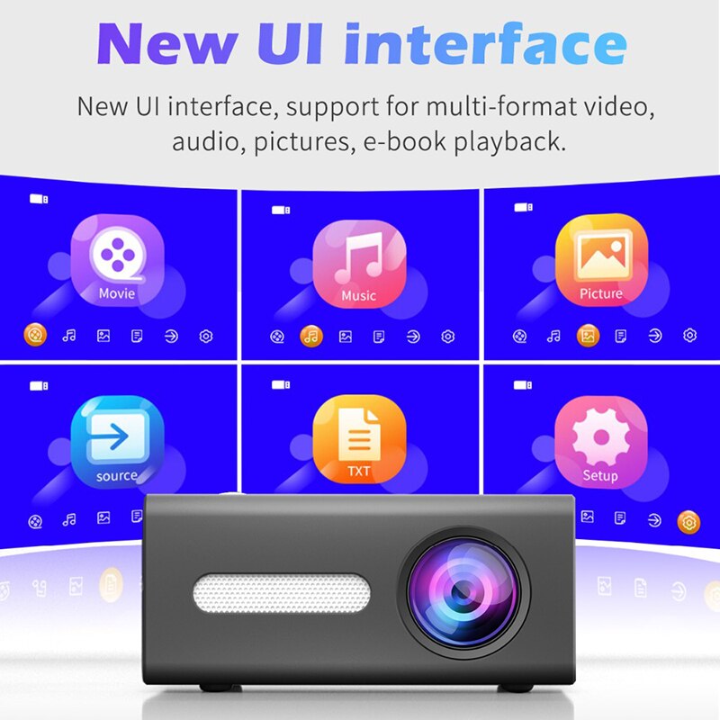 T300 LED Mini Projector 320x240 Pixels Support 1080P HDMI USB Portable Proyector Home Media Player Mini Projector