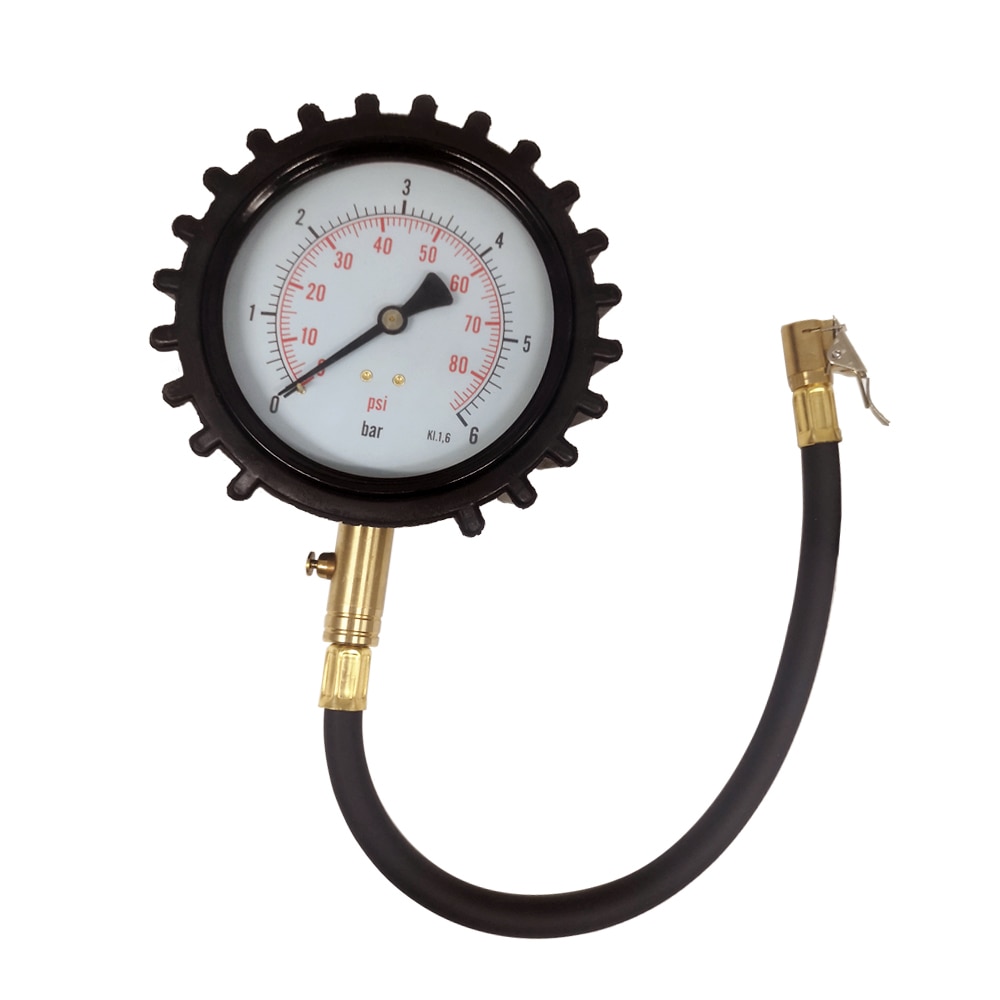 4 Inches Wijzerplaat Auto Bandendrukmeters Met Clip On Air Chuck Druk Testen