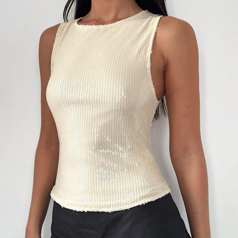 Kvinners paljett-topper langermet glitrende glitter-skjorte t-skjorte skinnende bodycon-bluse sexy fest klubbklær t-skjorte dameklær: M / Oransje