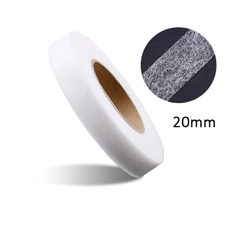 Fita para tecidos com cola adesiva, derrete em ferro, dupla face, patchwork, costura, acessórios de costura, diy: 20mm white